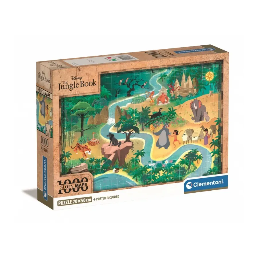 Puzzle 1000 elementów Compact Story Maps The Hungle Book