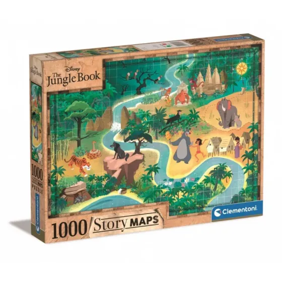 Puzzle 1000 elementów Story Maps Księga Dżungli