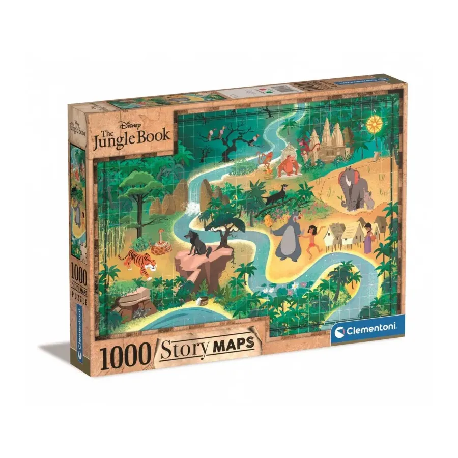Puzzle 1000 elementów Story Maps Księga Dżungli