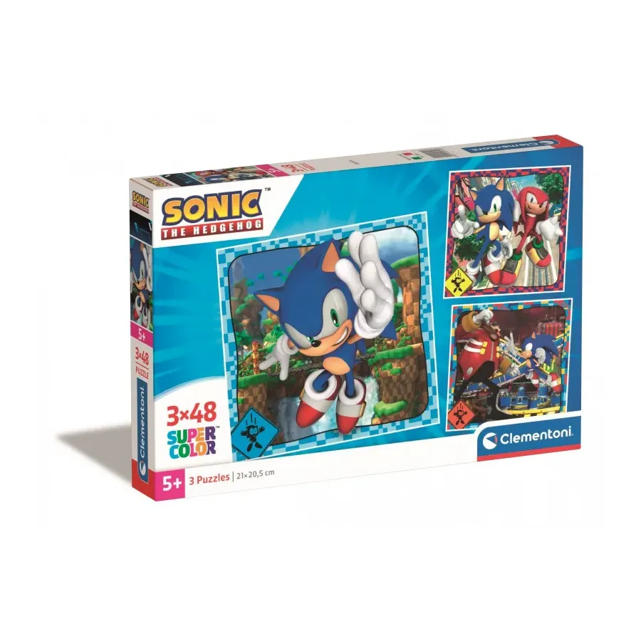 Puzzle 3x48 elementów Sonic