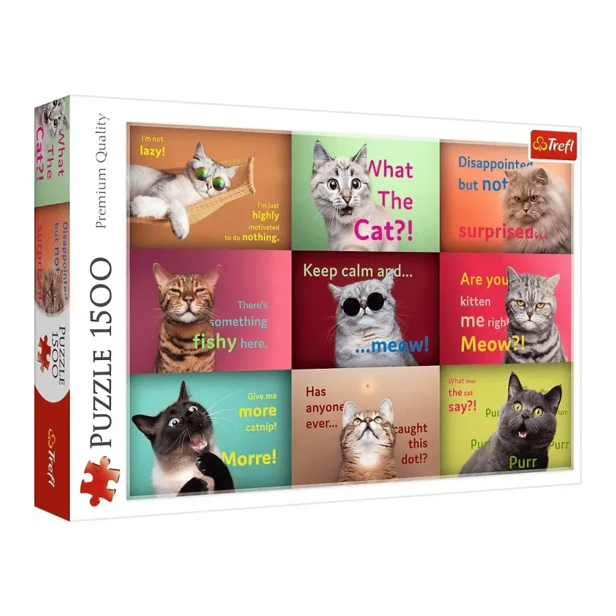 Puzzle 1500 elementów Zabawne kocie portrety