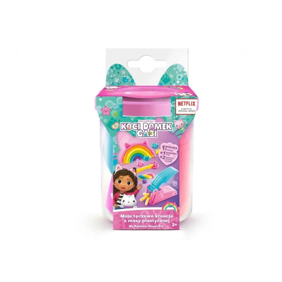 Zestaw z masą plastyczną Koci domek Gabi Moje tęczowe kreacje - różowy kubeczek