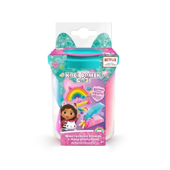 Zestaw z masą plastyczną Koci domek Gabi Moje tęczowe kreacje - turkusowy kubeczek