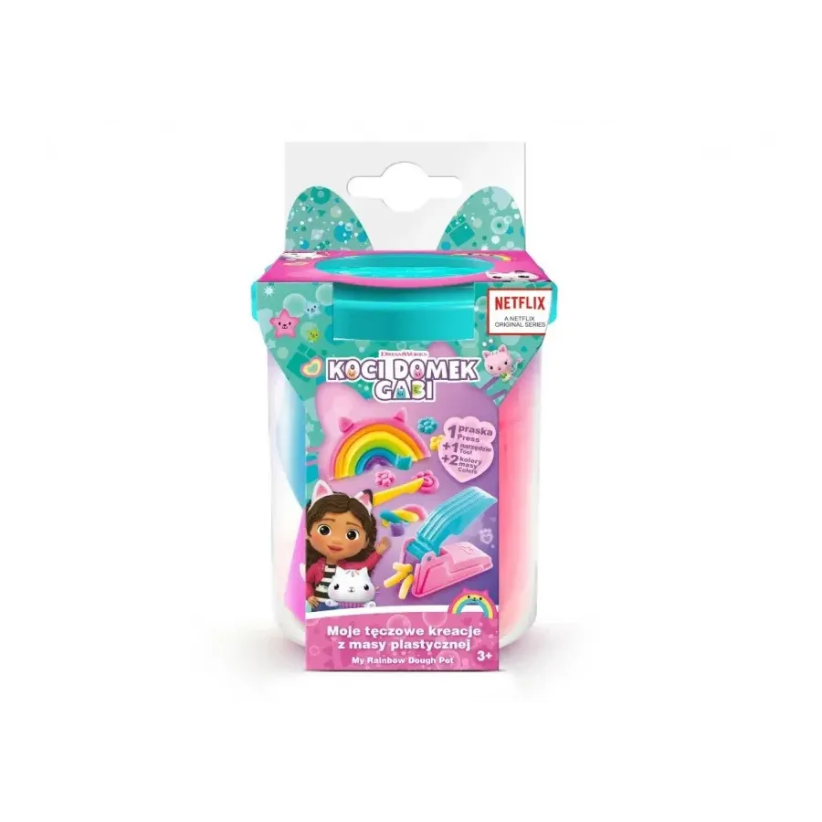 Zestaw z masą plastyczną Koci domek Gabi Moje tęczowe kreacje - turkusowy kubeczek