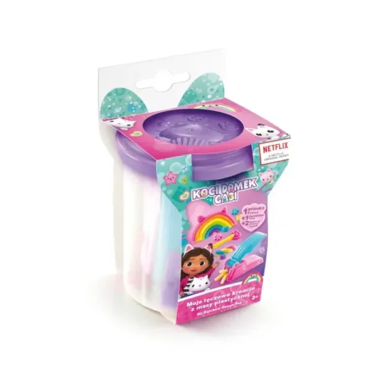 Zestaw z masą plastyczną Koci domek Gabi Moje tęczowe kreacje - fioletowy kubeczek