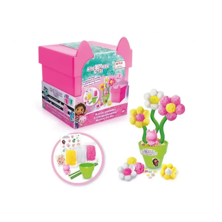 Masa plastyczna Koci Domek Gabi - Kocie pudełko z niespodzianką, różowe (masa piankowa)