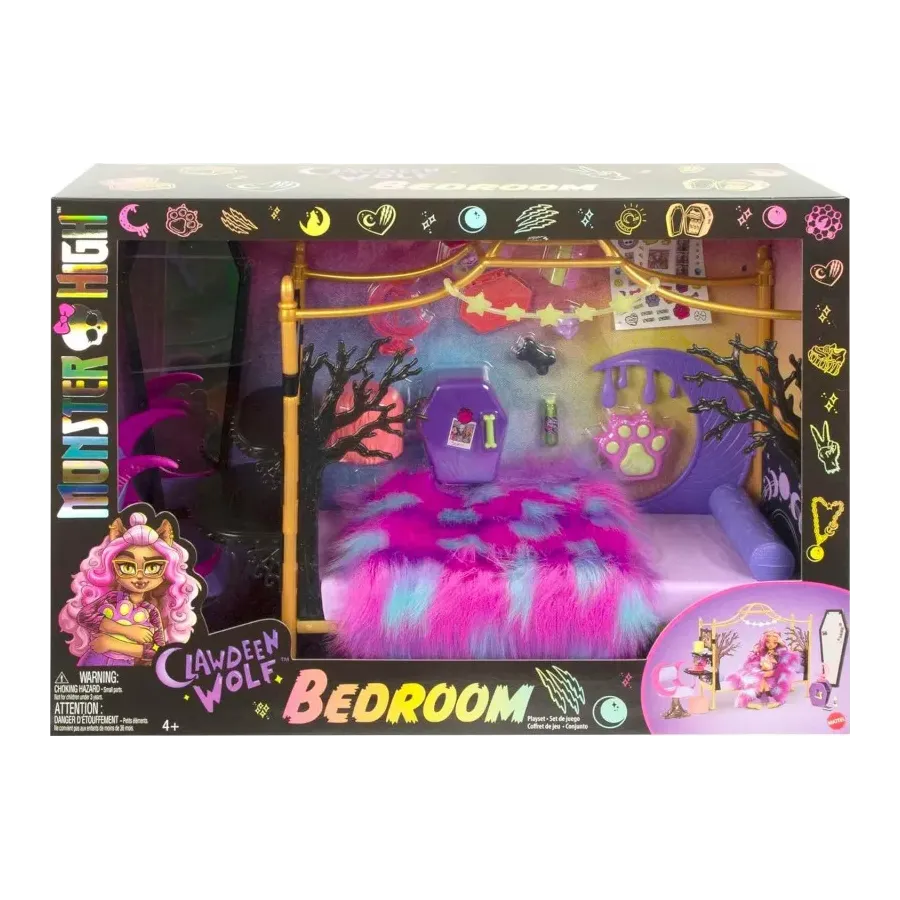 Mebelki Sypialnia Monster High Clawdeen Wolf + akcesoria