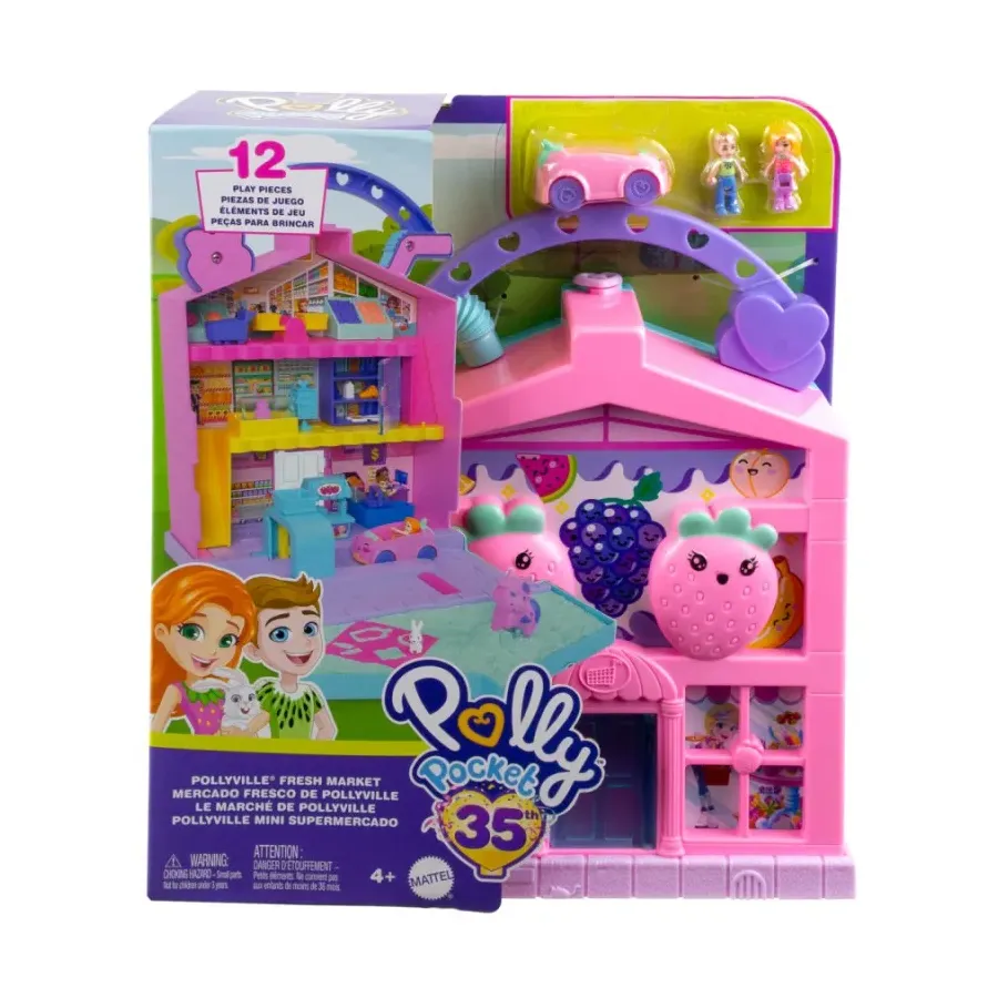 Zestaw Polly Pocket Pollyville Przenośny owocowy supermarket