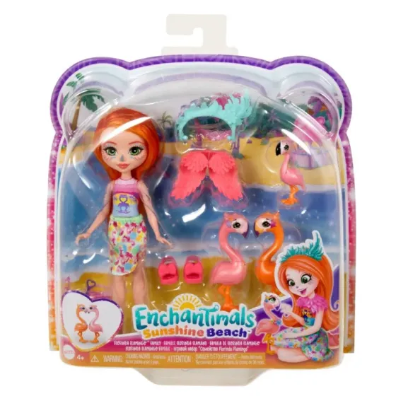 Lalka Enchantimals Rodzina Flamingów Florinda Flamingo + 3 Zwierzątka