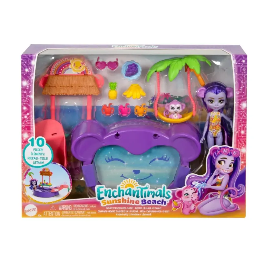 Zestaw Enchantimals Tropikalny basen + lalka Małpka