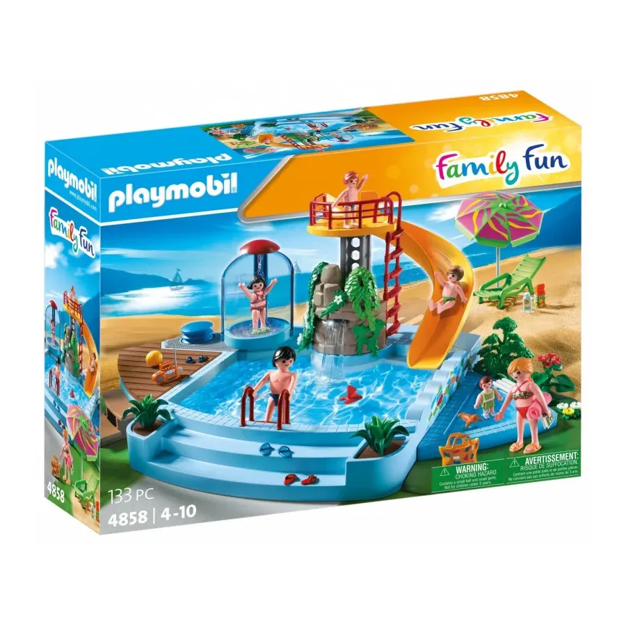 Zestaw z figurkami Family Fun 4858 Basen odkryty ze zjeżdżalnią