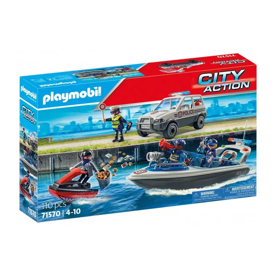 Zestaw z figurkami City Action 71570 Pościg policyjny na wodzie