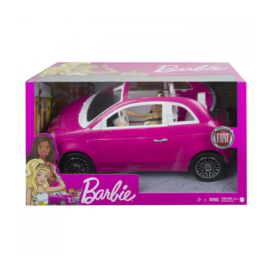 Lalka Barbie + Samochód Fiat 500 kabriolet