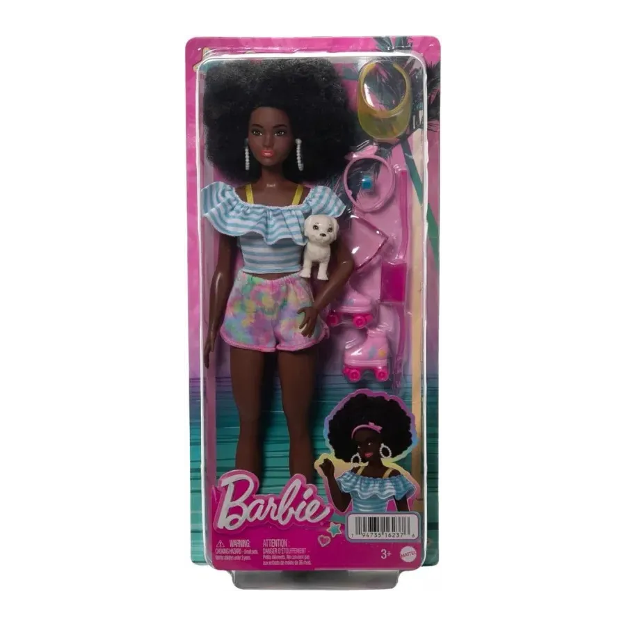 Lalka Barbie z fryzurą w stylu afro z akcesoriami