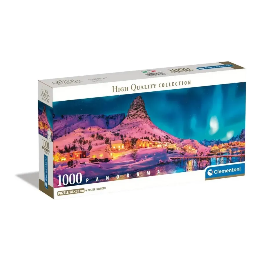 Puzzle 1000 elementów Compact Panorama Colorful Night Lofoten Island