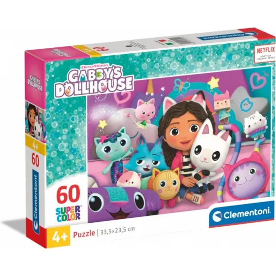 Puzzle 60 elementów Super Kolor Koci Domek Gabi