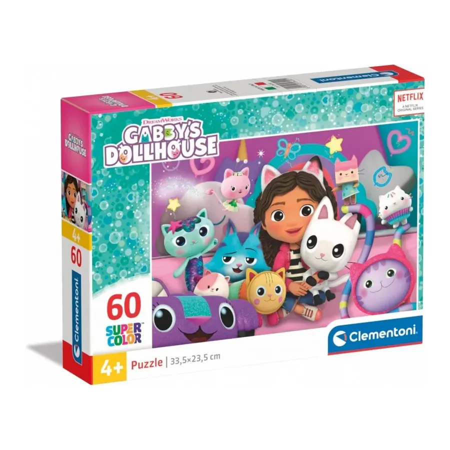 Puzzle 60 elementów Super Kolor Koci Domek Gabi