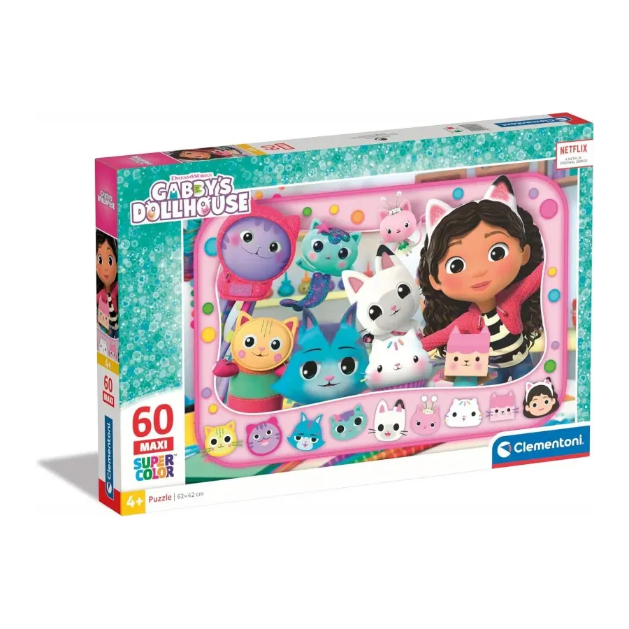 Puzzle 60 elementów Maxi Super Kolor Koci Domek Gabi