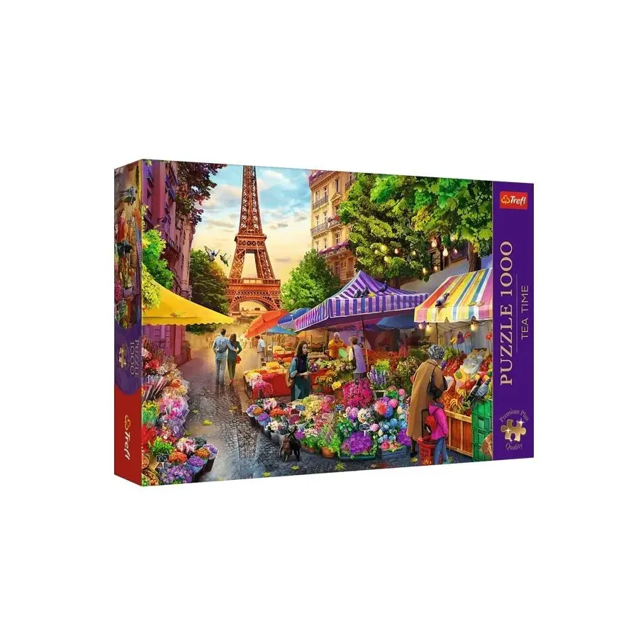 Puzzle 1000 elementów Premium Plus Quality Targ kwiatowy, Paryż