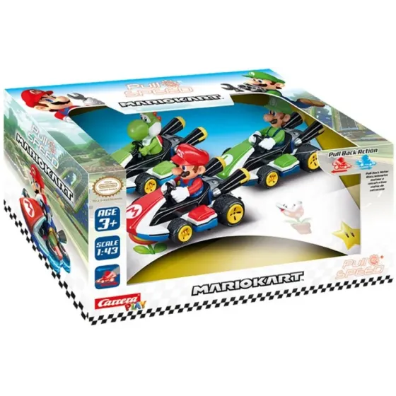 Pojazdy Mario Kart pull back 3pack