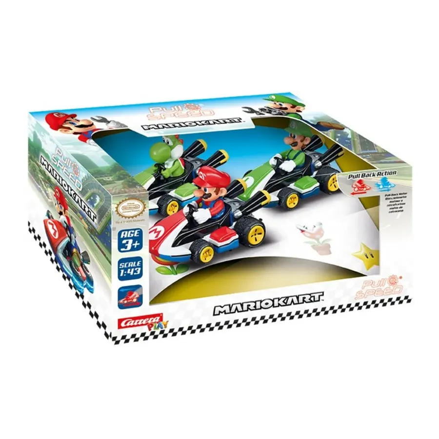 Pojazdy Mario Kart pull back 3pack