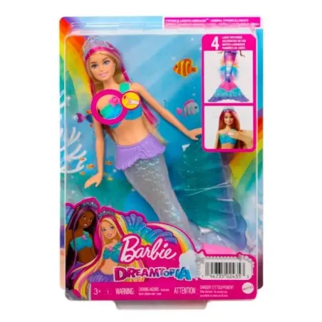 Lalka Barbie Malibu Syrenka Migoczące światełka
