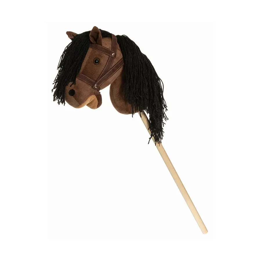 Koń na kiju Hobby Horse brązowy z lejcami 80cm