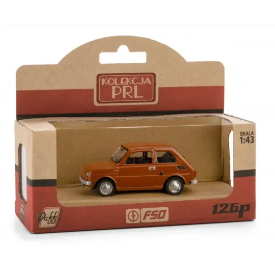 Pojazd PRL Fiat 126p Brązowy