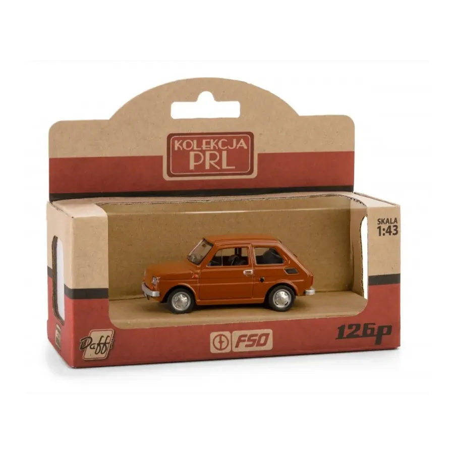 Pojazd PRL Fiat 126p Brązowy