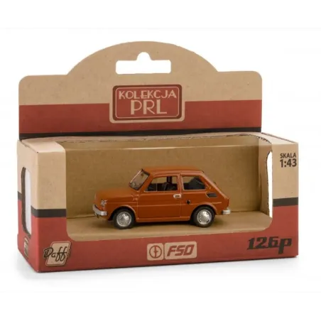 Pojazd PRL Fiat 126p Brązowy