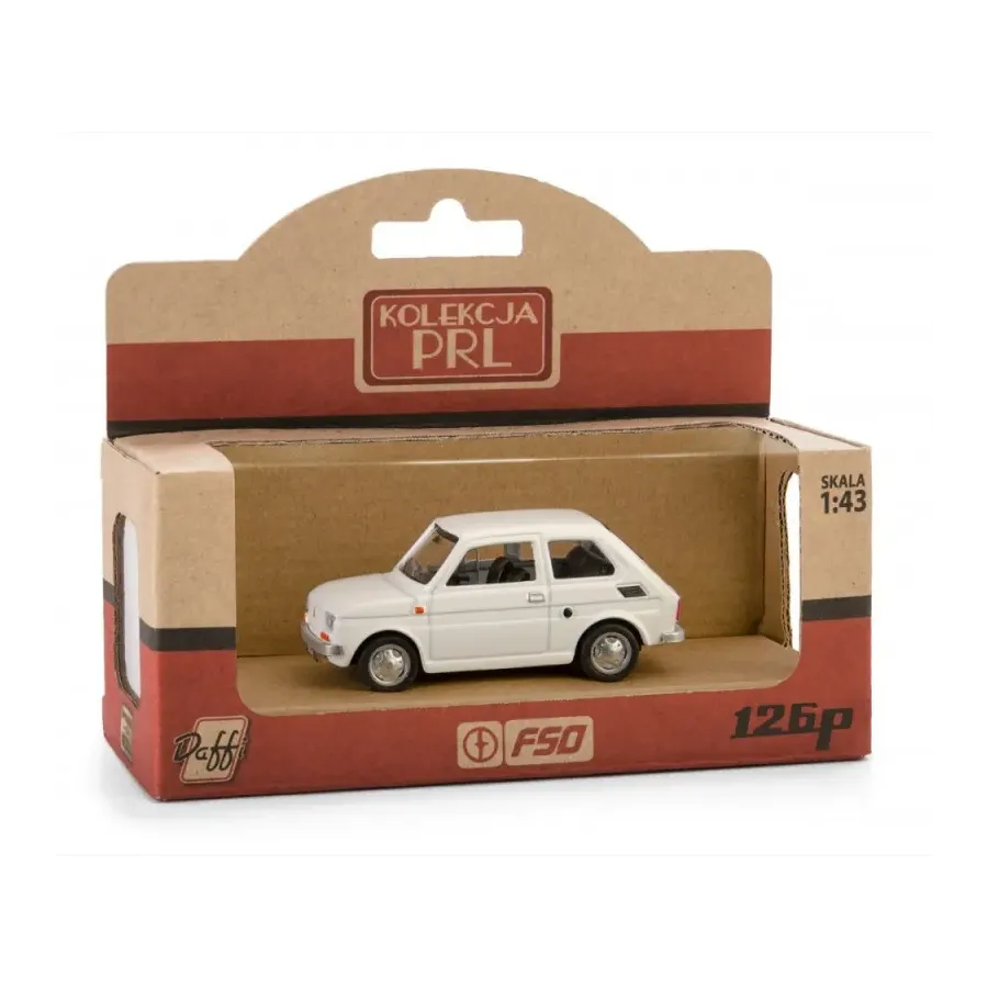 Pojazd PRL Fiat 126p biały