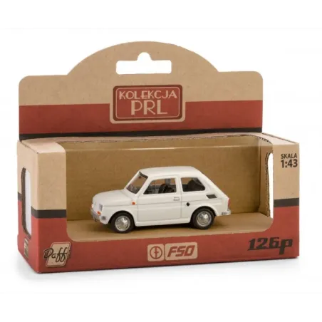 Pojazd PRL Fiat 126p biały