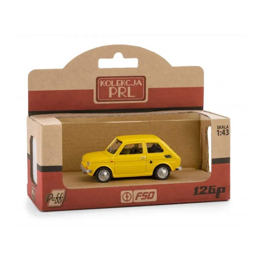 Pojazd PRL Fiat 126p żółty