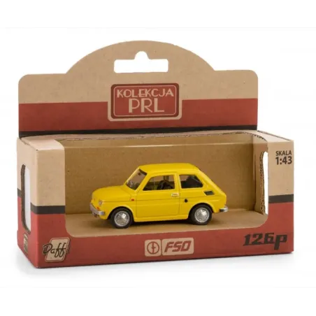 Pojazd PRL Fiat 126p żółty