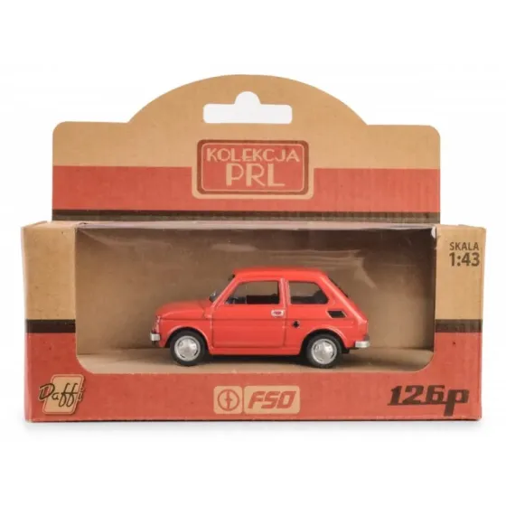 Pojazd PRL Fiat 126p czerwony
