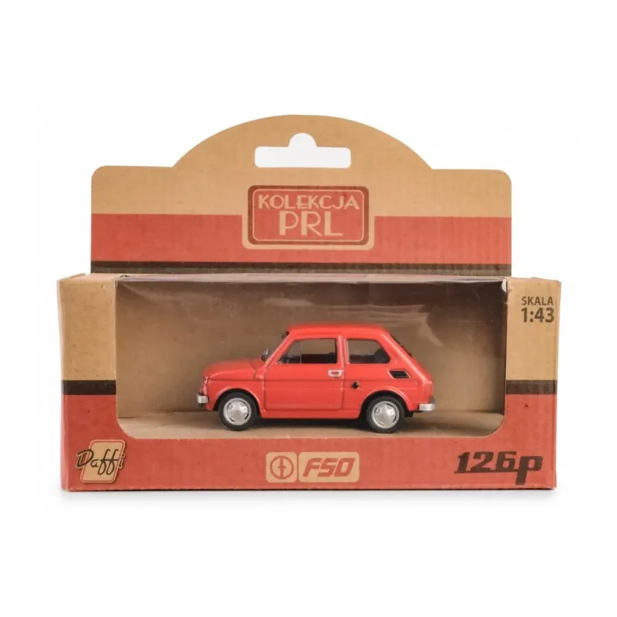 Pojazd PRL Fiat 126p czerwony
