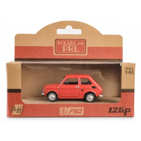 Pojazd PRL Fiat 126p czerwony