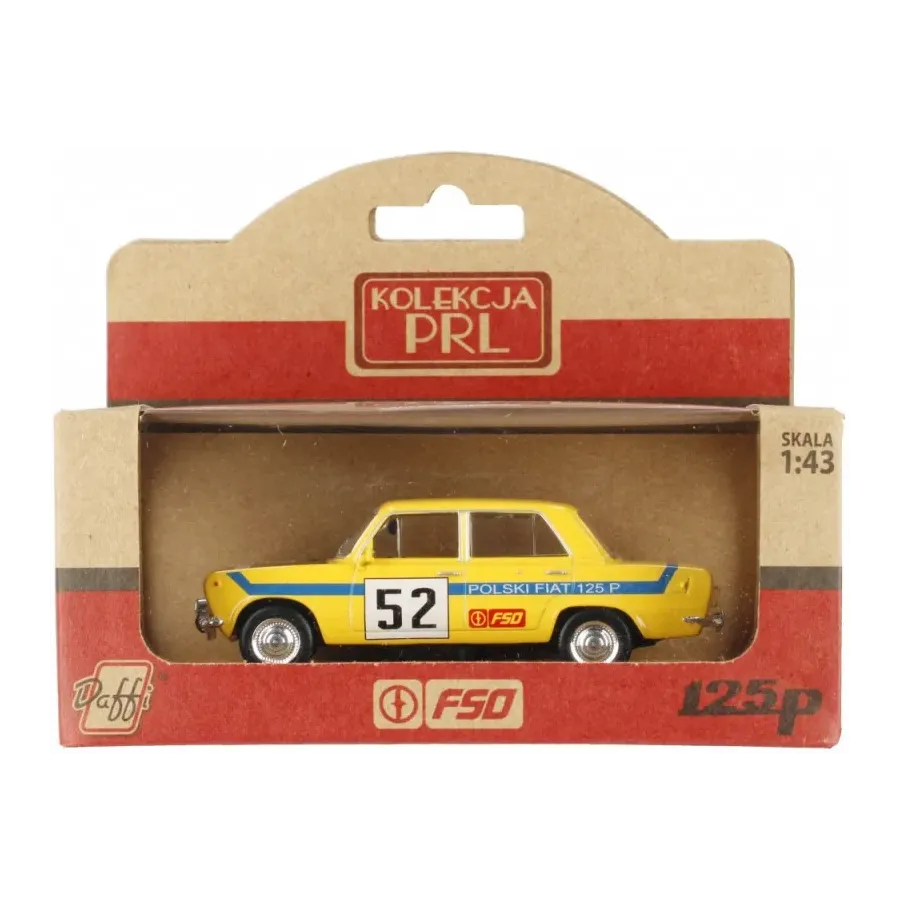 Pojazd PRL Fiat 126p Rally żółty
