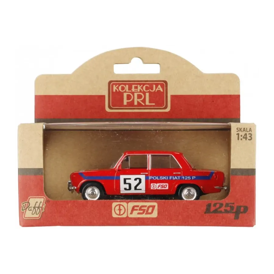 Pojazd PRL Fiat 126p Rally czerwony