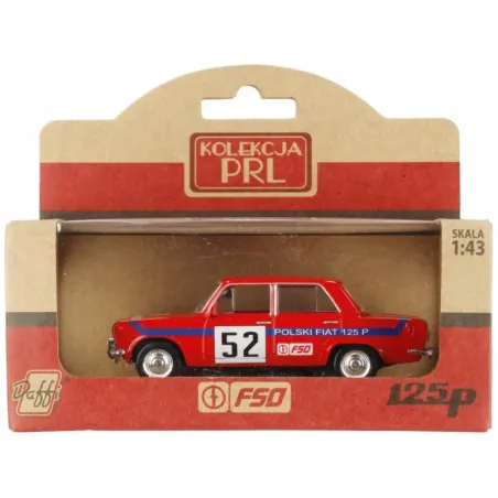 Pojazd PRL Fiat 126p Rally czerwony