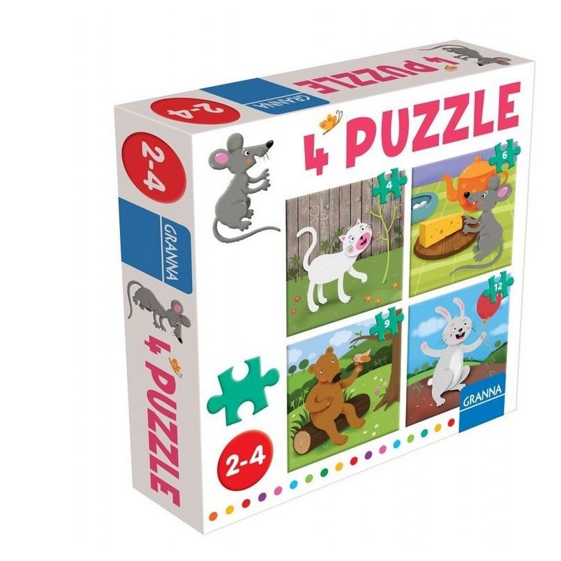 Puzzle z myszką 4 ,6,9,12 elementów