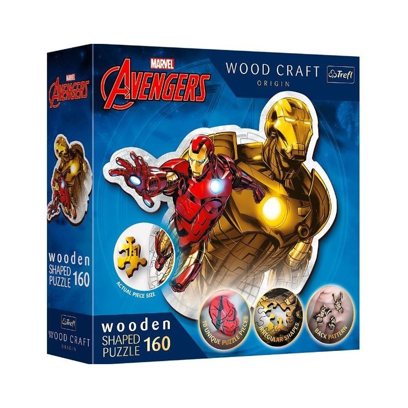 Puzzle 160 elementów Puzzle drewniane konturowe Odważny Iron Man