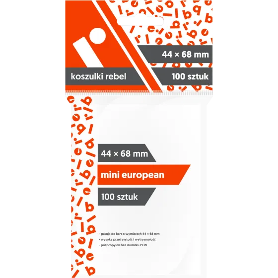Koszulki na karty Rebel (44x68 mm) "Mini European", 100 sztuk