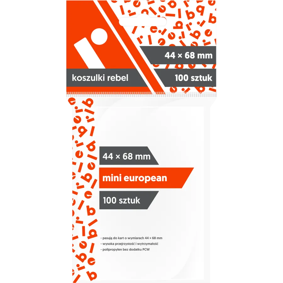 Koszulki na karty Rebel (44x68 mm) "Mini European", 100 sztuk