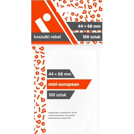 Koszulki na karty Rebel (44x68 mm) "Mini European", 100 sztuk