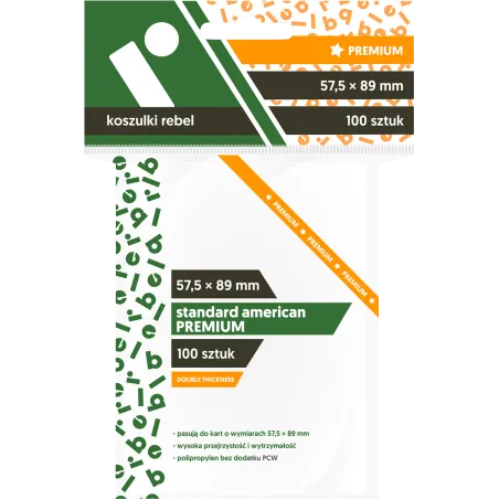 Koszulki na karty Rebel (57,5x89 mm) "Standard American Premium", 100 sztuk