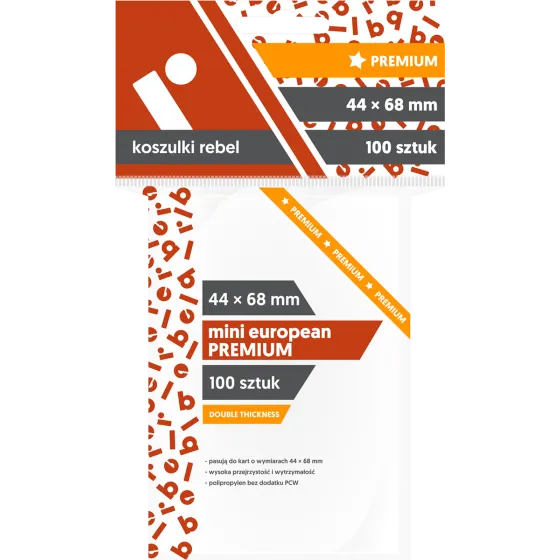 Koszulki na karty Rebel (44x68 mm) "Mini European Premium", 100 sztuk