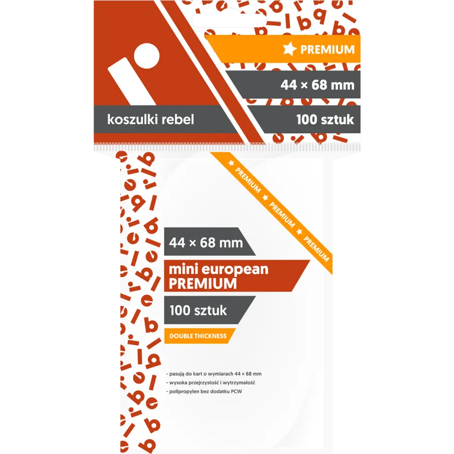 Koszulki na karty Rebel (44x68 mm) "Mini European Premium", 100 sztuk