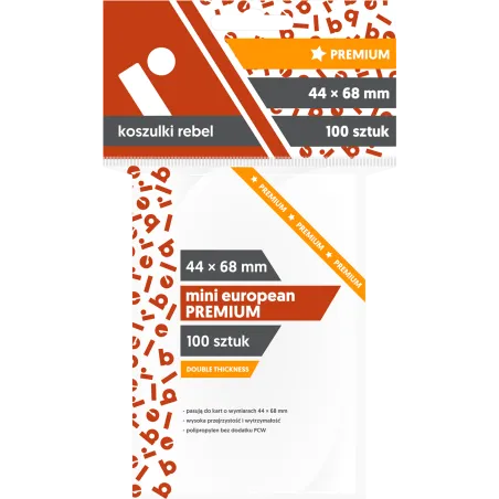Koszulki na karty Rebel (44x68 mm) "Mini European Premium", 100 sztuk