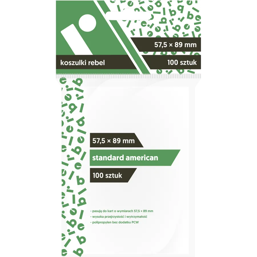 Koszulki na karty Rebel (57,5x89 mm) "Standard American", 100 sztuk